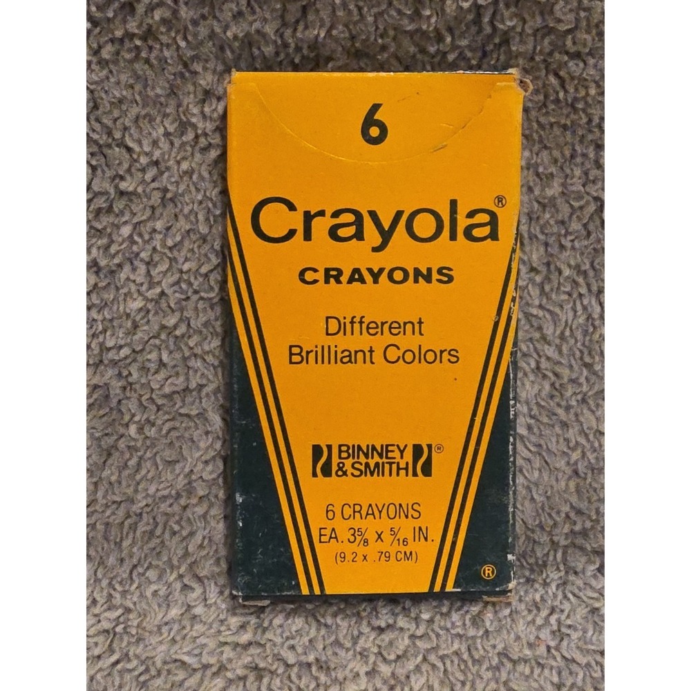 Vintage No. 6 Crayola Crayons in box  1960s Binney & Smith